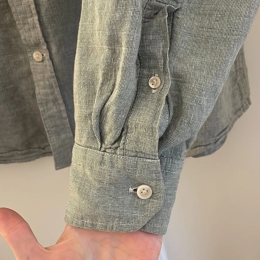 Men’s Banana Republic Linen Blend Grey Button Down Shirt | Size L